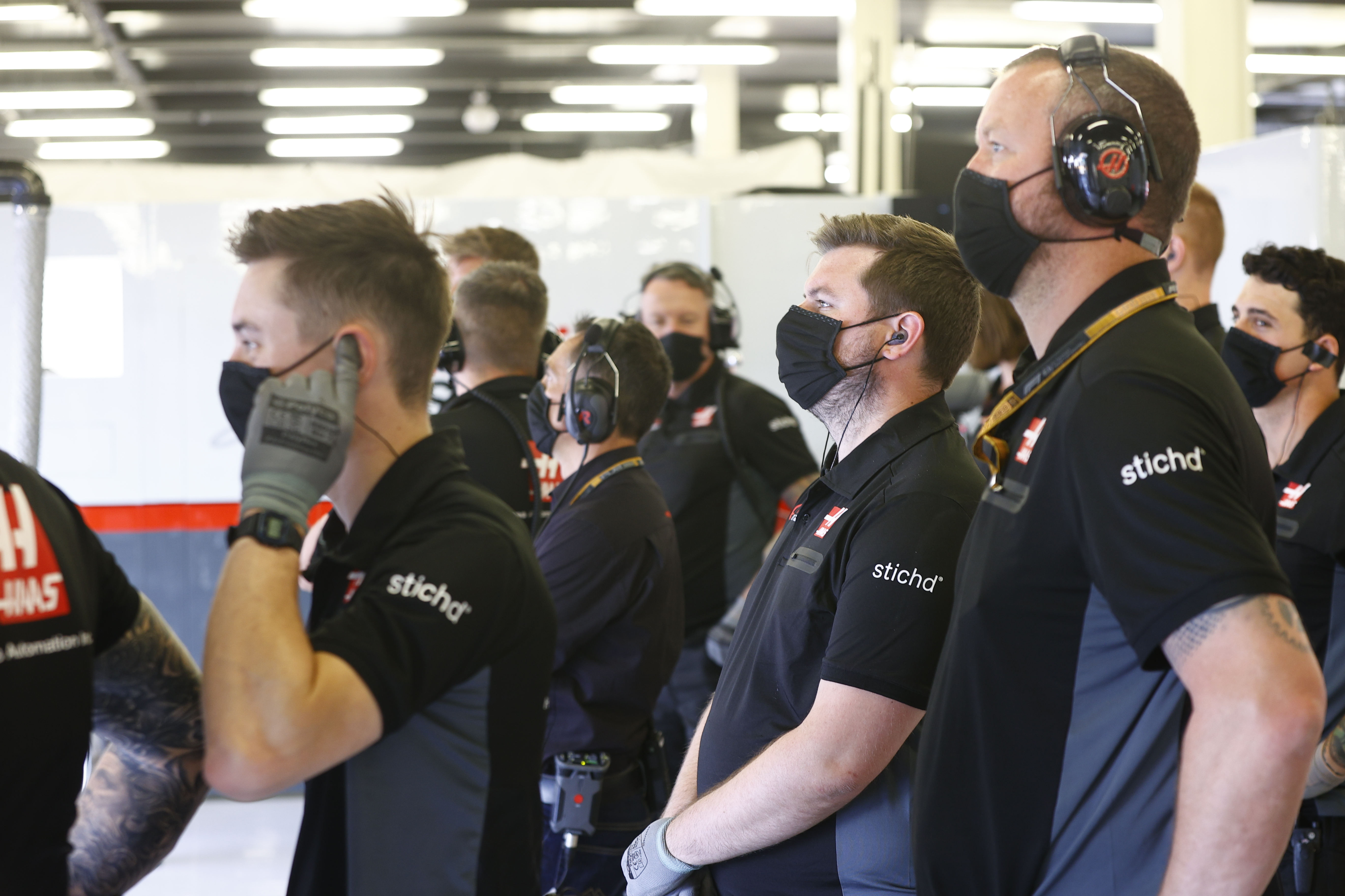 Haas F1 Team mechanics