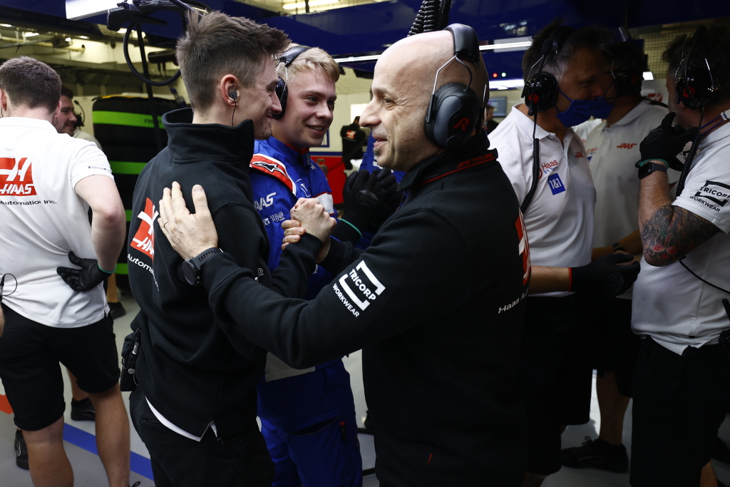 Haas garage celebrations